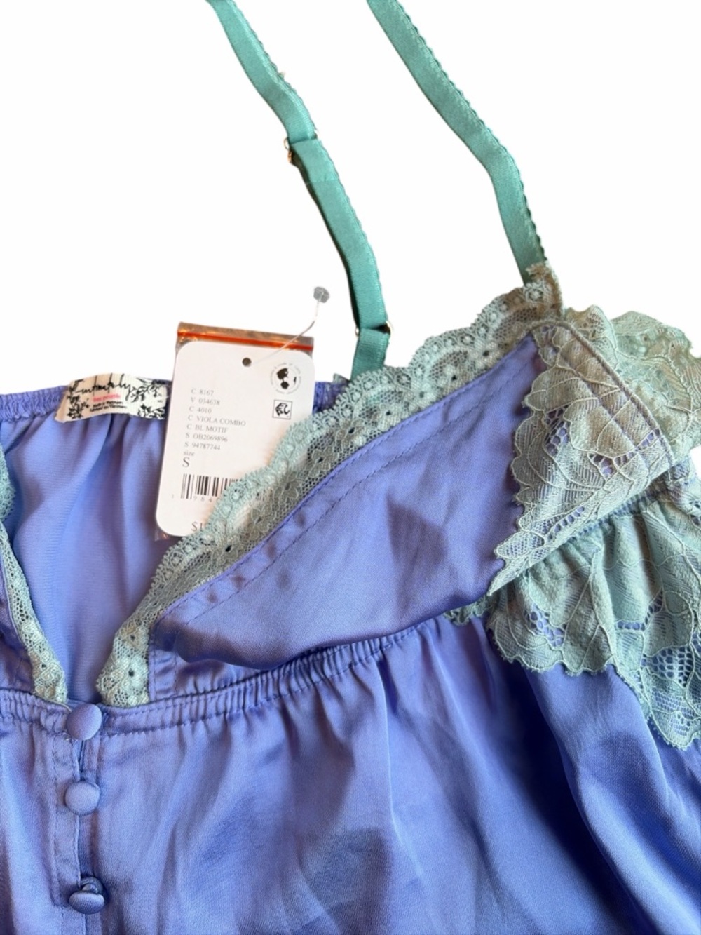 Free People Satin Lace Loungewear Set Anywhere With You Viola Combo Size Small - Picture 7 of 13